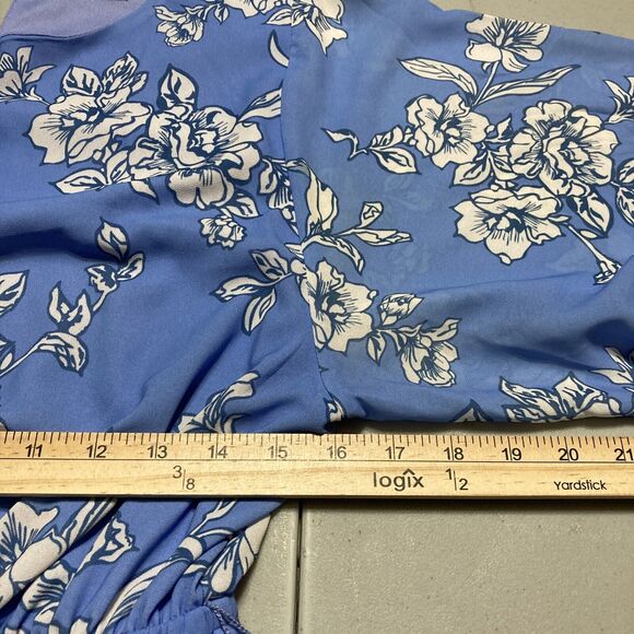 Flying Tomato Mini Dress Size Medium Blue White Floral Boho Festival Wedding - Picture 7 of 9